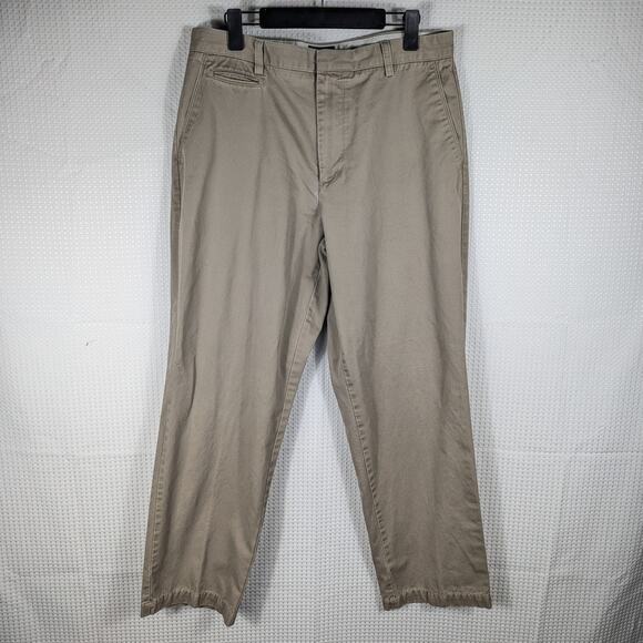 Dockers D4 Relaxed Fit Khaki Pants Men 35x32 Beige 100% Cotton Casual Chinos - Picture 1 of 4